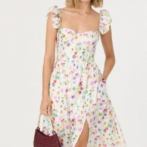 Wedelia Floral Bustier Midi Dress